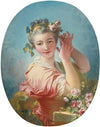 A Young Woman Adorning Her Powdered Coiffure With a Spray of Roses