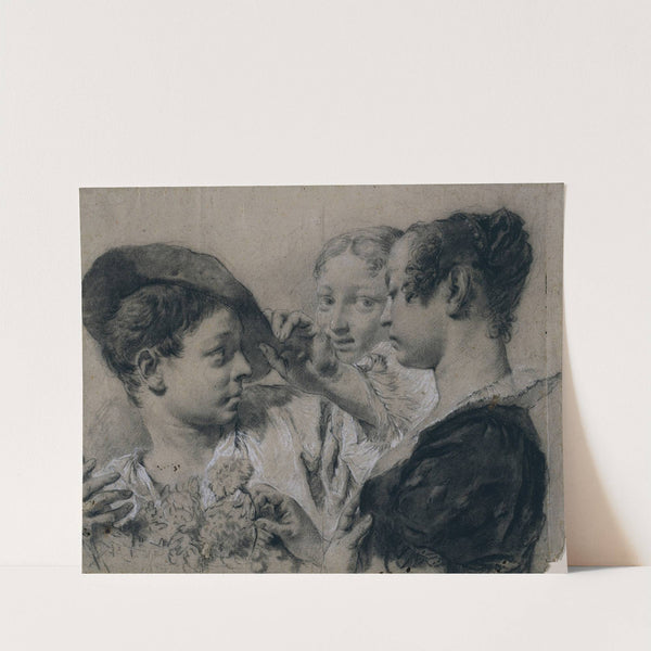 A Young Woman Buying a Pink from a Young Man by Giovanni Battista Piazzetta