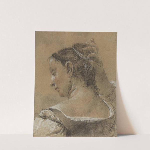 A Young Woman Fixing Her Hair (c. 1745) by Domenico Maggiotto