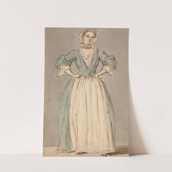 A Young Woman in a Blue Dress by Louis Philippe Boitard