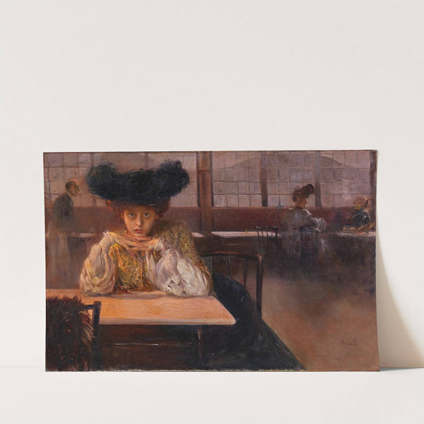 A Young Woman in a Coffee House by Ulisse Caputo