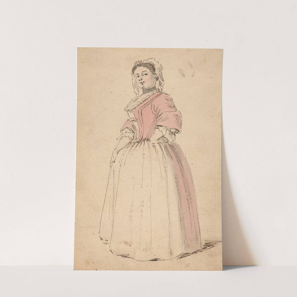 A Young Woman in a Pink Dress by Louis Philippe Boitard