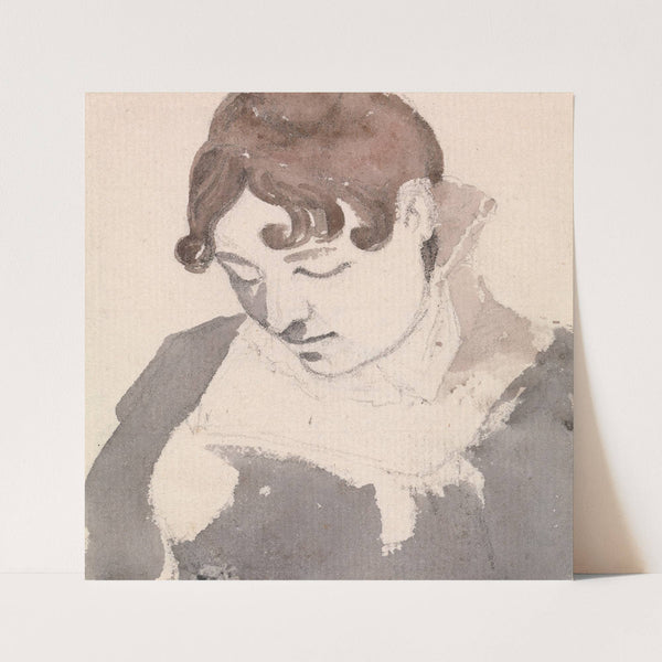 A Young Woman Looking Down by John Samuel Hayward