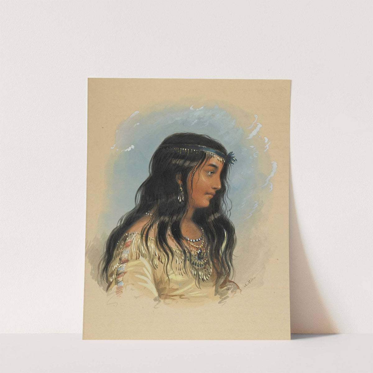 A Young Woman Of The Flat Head Tribe (1858-1860) by Alfred Jacob Miller