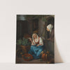 A Young Woman Selling Fish And Vegetables by Pieter Christoffel Wonder