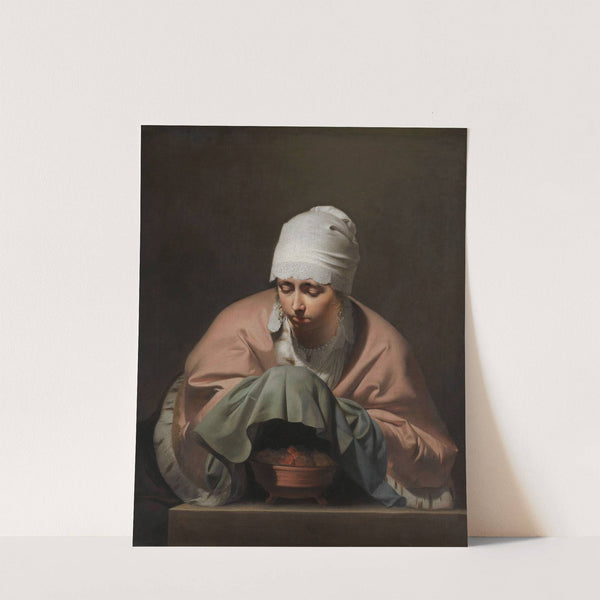 A Young Woman Warming her Hands over a Brazier (c. 1644 - c. 1648) by Caesar Van Everdingen