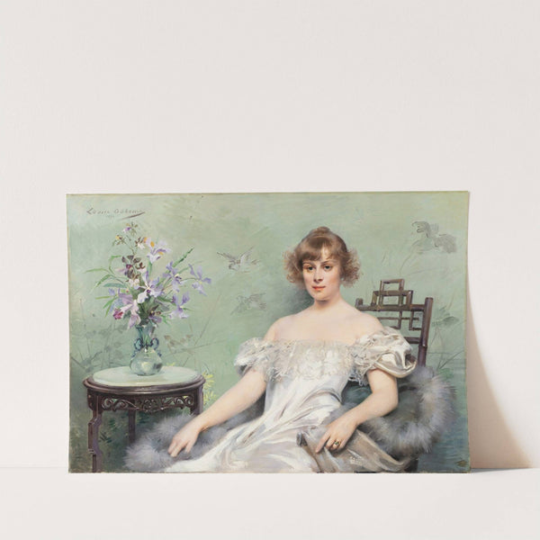 A young woman with a vase of flowers (1894) by Louise Abbéma