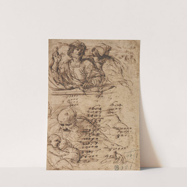 A youth addressing a man, and an old man with a child by Cesare Gennari