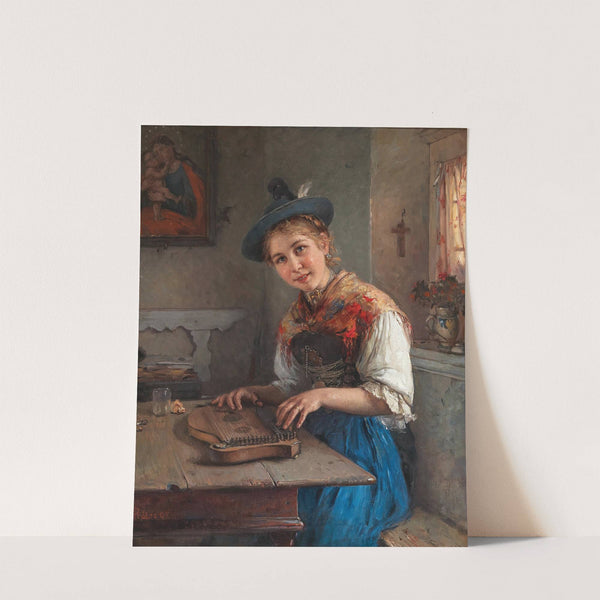 A Zither Player by Friedrich Prölls