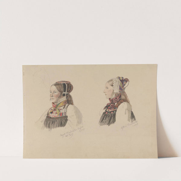 Aagot Knutsdatter Mykin og Astrid Knutsdatter Hell (1849) by Adolph Tidemand