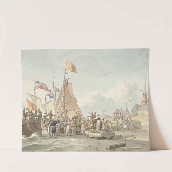 Aankomst van prins Willem Frederik te Scheveningen, 30 november 1813 by Nicolaes Lodewick Penning
