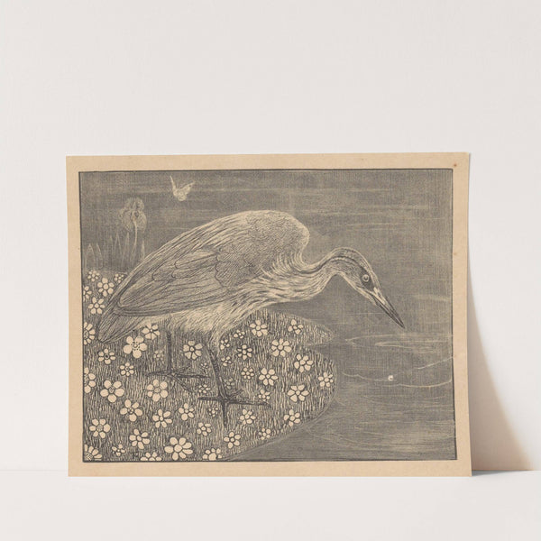 Aankondiging met reiger voor serie 'Dierstudies' by Theo van Hoytema