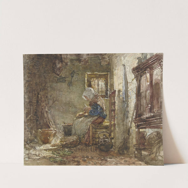 Aardappelschilster by August Allebé