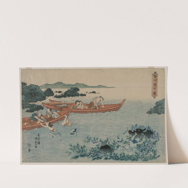 Abalone Divers off the Coast of Ise, from an Untitled Landscape Series by Utagawa Kunisada (Toyokuni III)