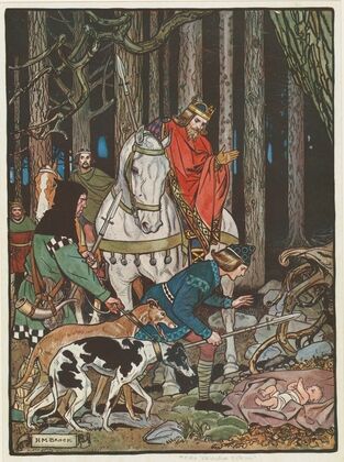 Abandoned in the woods, Valentine is discovered by the king’s hunting party