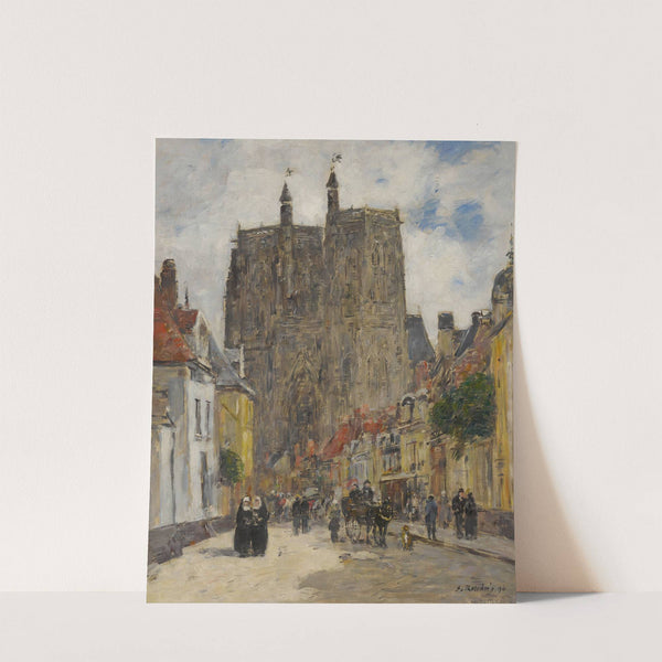 Abbeville, Rue Et Église Saint-Vulfran (1894) by Eugène Boudin