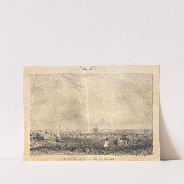 Abbeville - Vue Pris, de la route de Calais by Richard Parkes Bonington