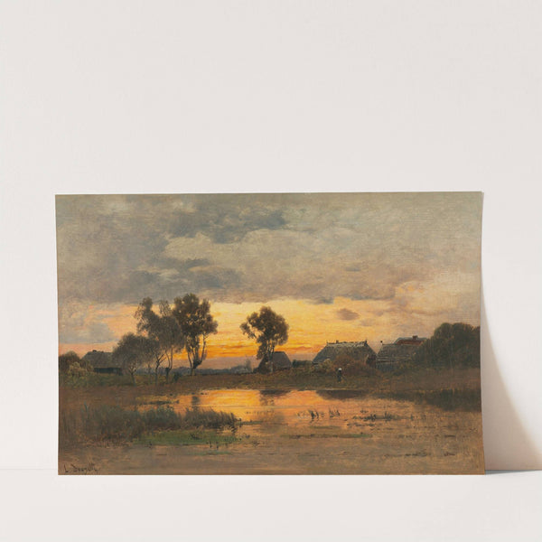 Abenddämmerung am Weiher by Louis Douzette