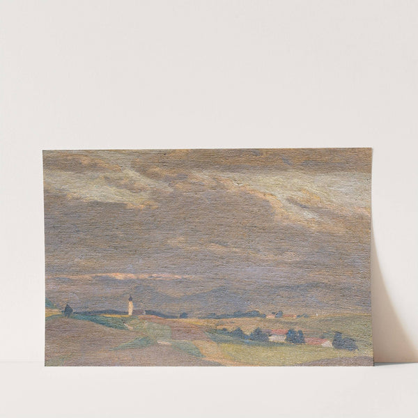 Abendlandschaft Mit Kirchturm by Friedrich Hasslwander