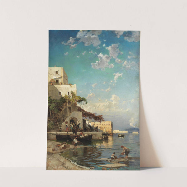 Abendliches Treffen der Fischer in einer Taverne von Mergellina bei Neapel by Hermann David Salomon Corrodi