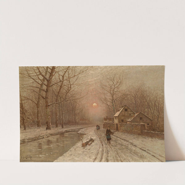 Abendstimmung über einer Dorfstraße by Johann Jungblut