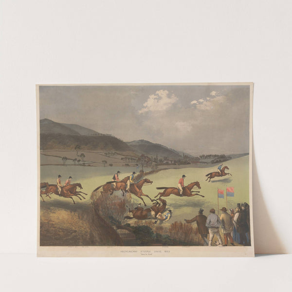 Abergavenny Steeple Chase: 'Taking the Brook' : Dearest Mae, The Nun, Pontiff, General, Physician, Thurgarton, Ploughboy by Charles Denton