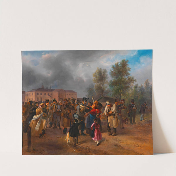 Abmarsch der Wiener Freiwilligen im Jahr 1849 by Hermann Kowalski