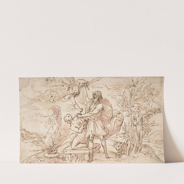 Abraham about to Sacrifice Isaac (1609-1675) by Domenico Gargiulo