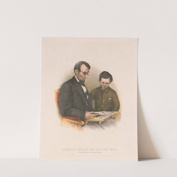 Abraham Lincoln and his son Thad (1860-1880) by Louis Prang & Co.