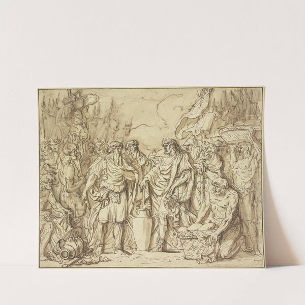 Abraham und Melchisedek opfern Brot und Wein zum Dank für die Besiegung der fünf Könige by Etienne Pierre Adrien Gois