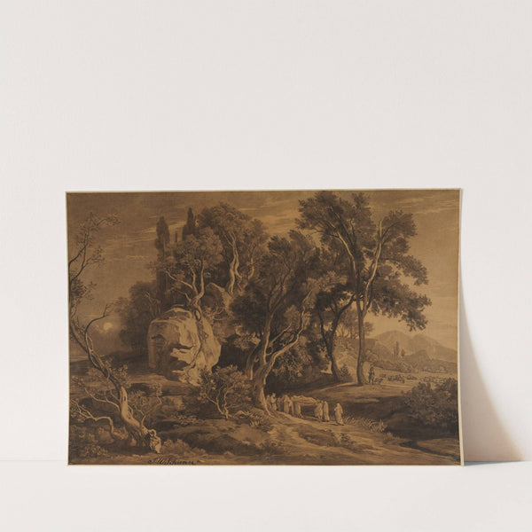 Abrahams Begräbnis in der Höhle im Hain Mamre (1. Mose 25, 9) by Johann Wilhelm Schirmer