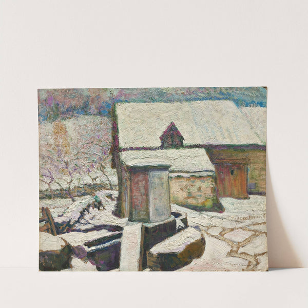 Abreuvoir en hiver by Victor Charreton