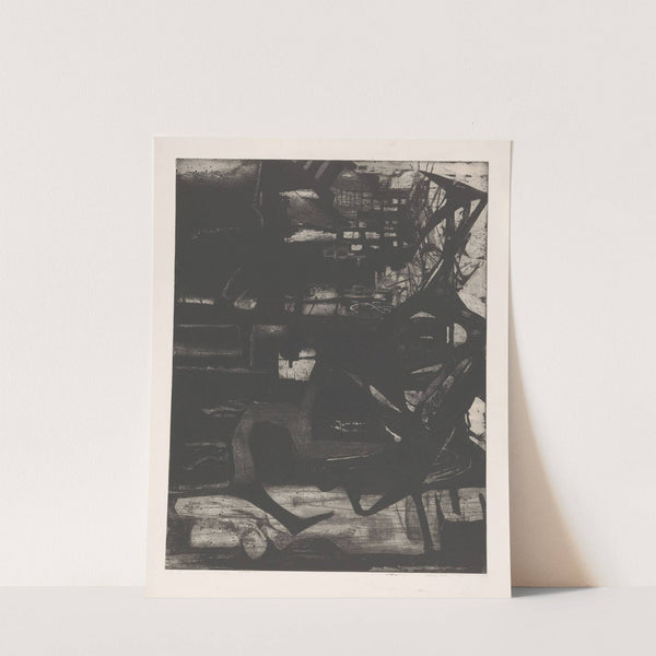 Abstract composition in black and gray