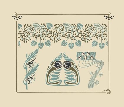 Abstract design based on berries and flowers