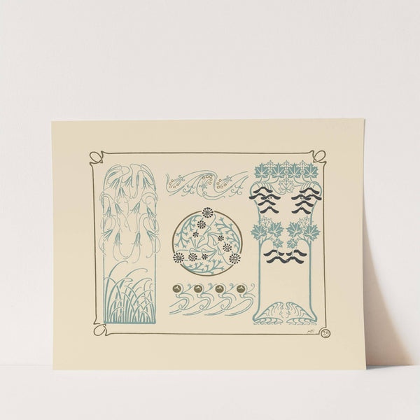 Abstract design based on berries, leaves, grasses by Maurice Pillard Verneuil