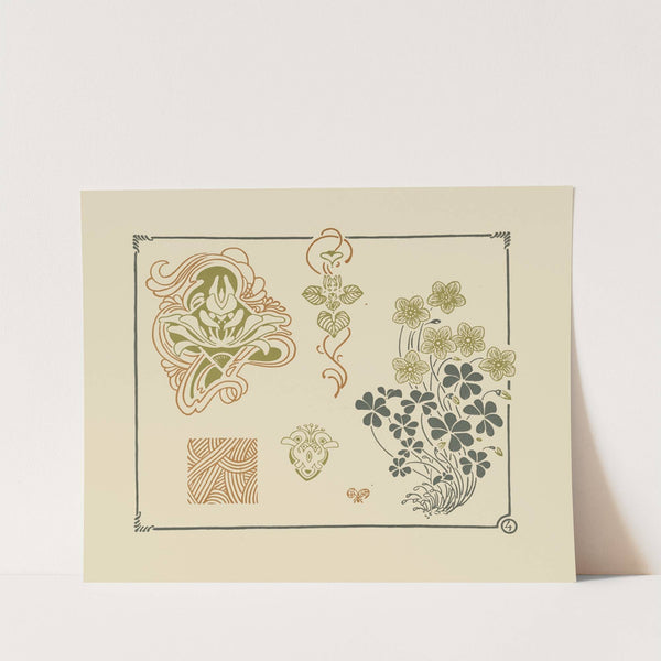 Abstract design based on flowers and leaves. by George Auriol