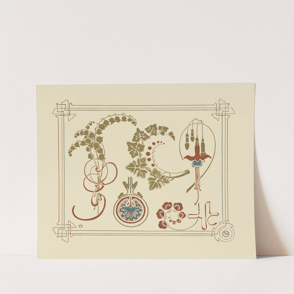 Abstract design based on flowers and leaves (1900) by Alphonse Mucha