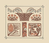 Abstract design based on flowers and pinecones