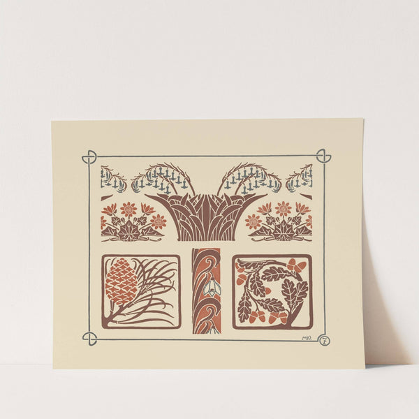 Abstract design based on flowers and pinecones by Maurice Pillard Verneuil