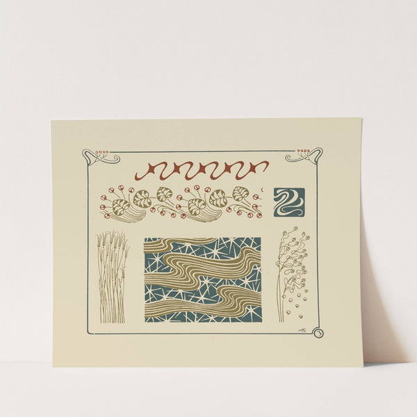 Abstract design based on grasses and leaves by Maurice Pillard Verneuil