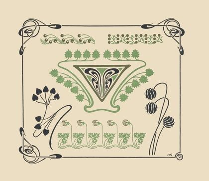 Abstract design based on leaves and arabesques