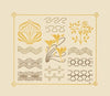 Abstract design based on leaves and curvilinear shapes.