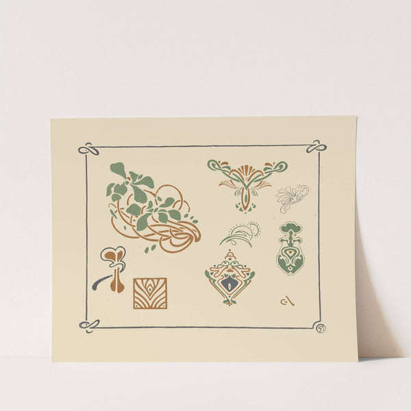 Abstract design based on leaves and organic shapes by George Auriol