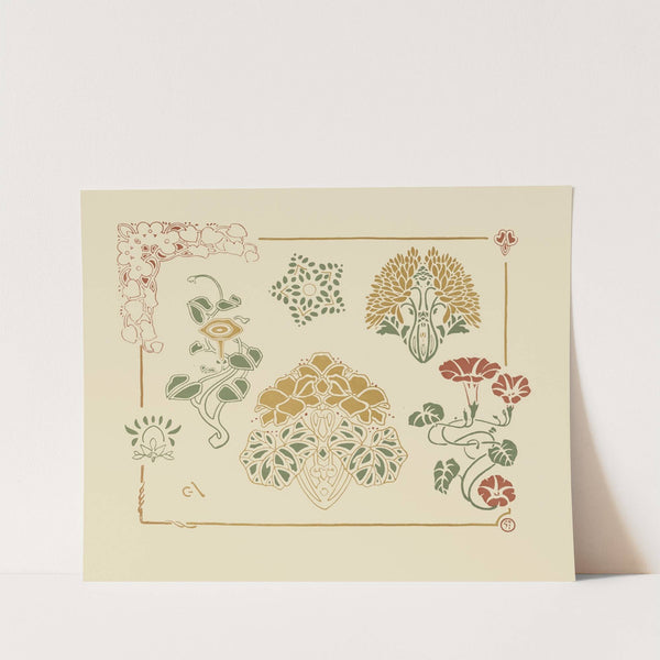 Abstract design based on leaves and trumpet-shaped flowers by George Auriol