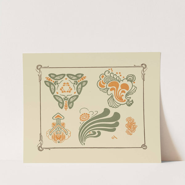 Abstract design based on leaves. by George Auriol