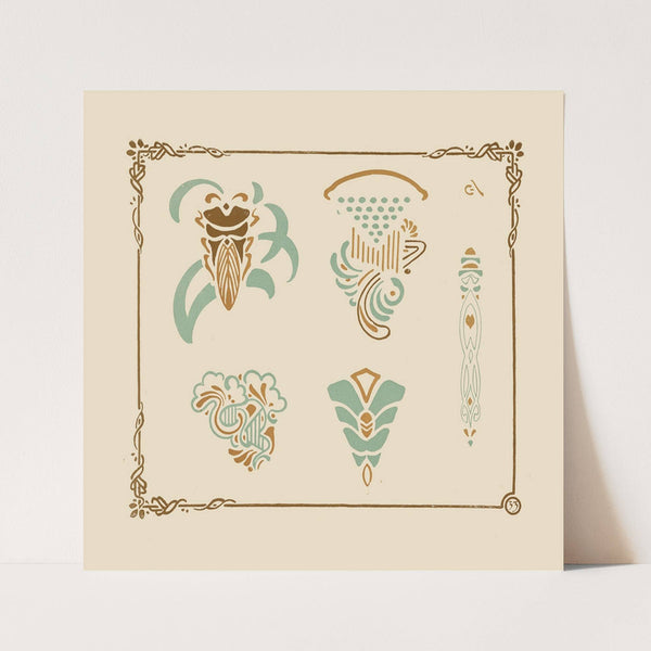 Abstract design based on organic shapes (1900) by George Auriol