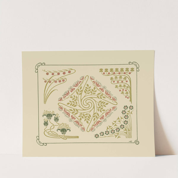 Abstract design based on small leaf shapes. (1900) by Maurice Pillard Verneuil