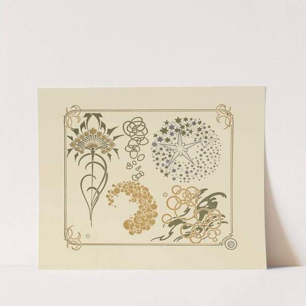 Abstract design based on stars, circles, leaves. (1900) by Alphonse Mucha