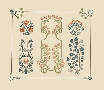 Abstract design based on tiny flowers and leaves. (1900)