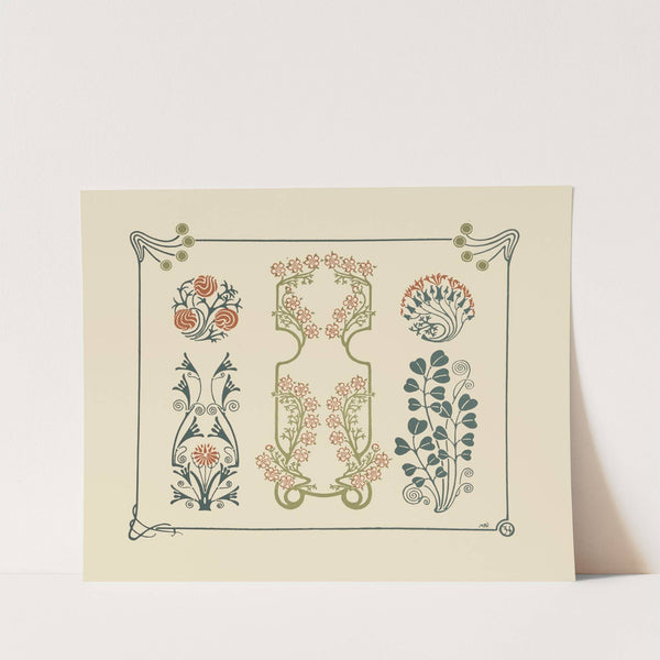 Abstract design based on tiny flowers and leaves. (1900) by Maurice Pillard Verneuil